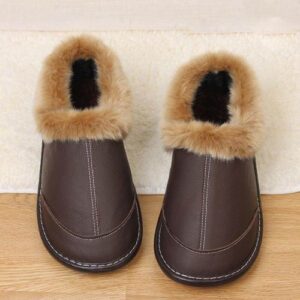 Winter Cotton Men’s Slippers Bag With Home Interior Floor Anti-slip Thick Bottom Warm Home Coffee 28 (39-40 Yards)
