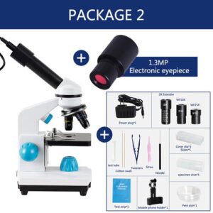 Zoom 2000x Biological HD Microscope +13PCS Accessories+ Electronic Eyepiece  Student  Laboratory Lab Education LED USB