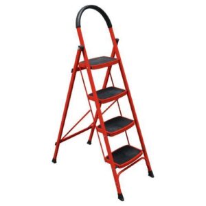 4 Steps Multipurpose Ladder  For Home, Office, Store-Red