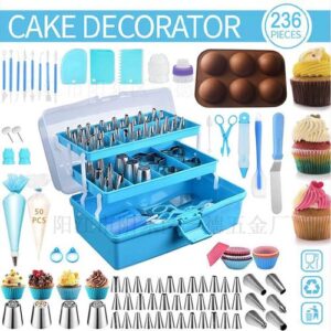 236 Pcs Cake Turntable Piping Tip Nozzle Pastry Baking Set