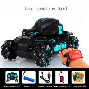 2.4G Car Toy 4WD Water  Tank Toy Shooting Competitive Gesture Controlled Tank Remote Control Drift Car Kids Boy Toys-Green2