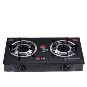 THICK TABLE TOP GLASS GAS COOKER WITH TWO HOBS
