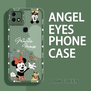 Angel Eyes Case for Infinix Hot 10i Smart 5 Pro Mickey Mouse Silicone Phone Case Camera Protection Soft Cover-Green