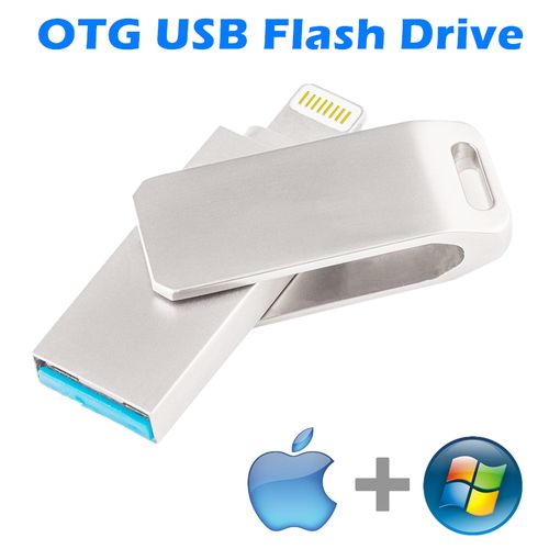 Metal USB Flash Drive For Ipad Iphone 13 12 11 X 9 8 7 6 5s Se OTG Pendrive 16gb 32gb 64gb 128gb 4