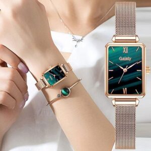 2 In 1 Women Female Fashion Quartz Wrist Watch Bracelet Set