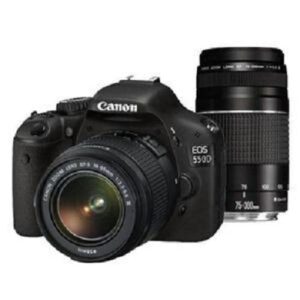 EOS 550D DSLR Camera + 18 – 55mm & 75-300mm Lens