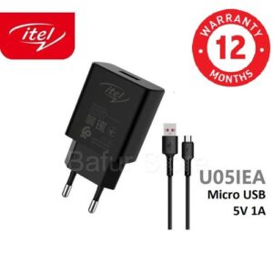 Mini Size Efficient Charger + Free 1m Micro USB Cable -Black