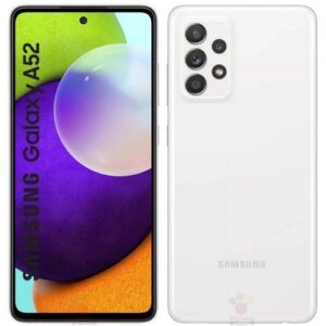 Galaxy A52, 6.5″ (6GB. 128GB ROM) Android 11 (64/12/5/5)MP + 32MP Selfie, 4500mAh – Dual Hybrid – 4G LTE – Awesome White