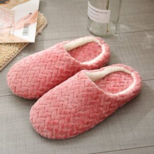 Female Male Indoor Slippers Soft Plush Lovers Home Slippers Anti-slip House Floor Shoes Woman Men Slip On Slides Tihua1-Tihua Rubberred